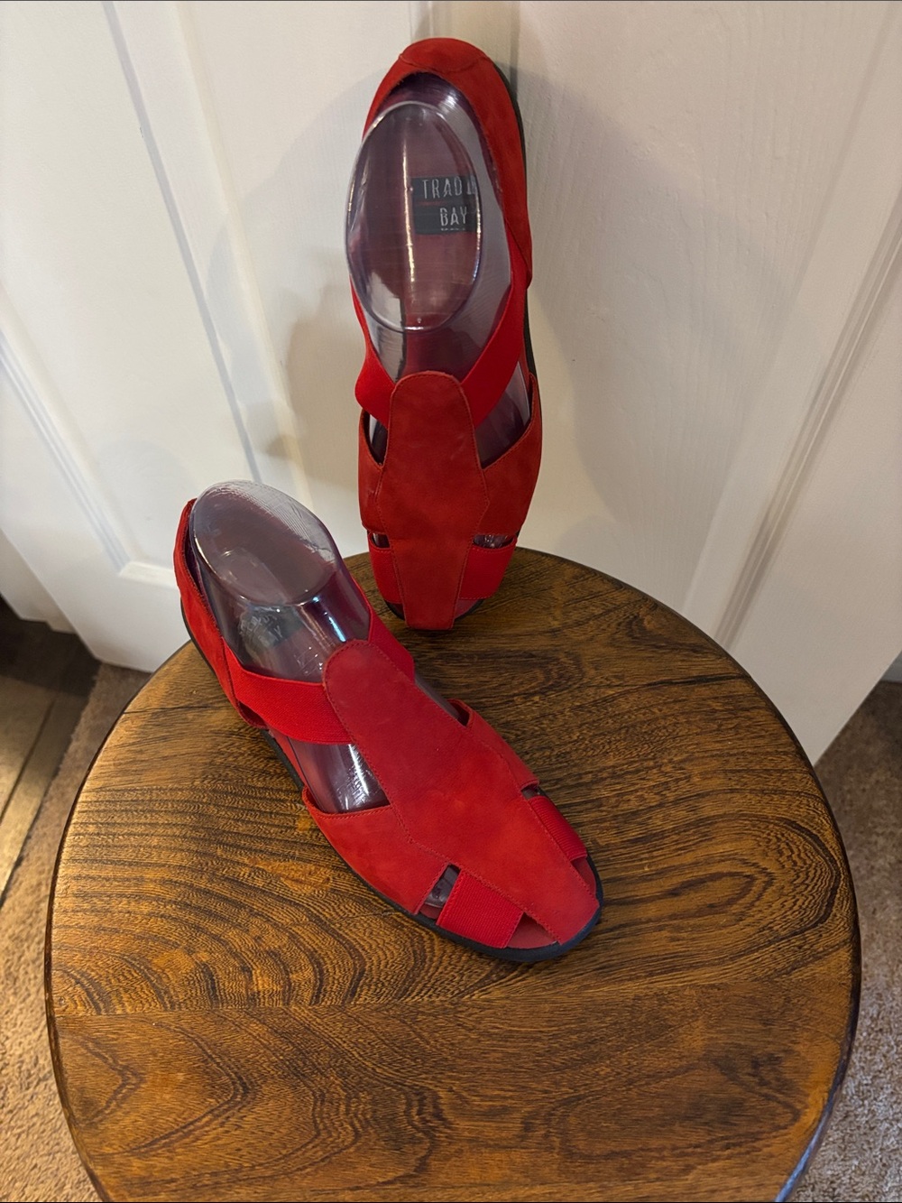 Trader Bay Red Suede Women’s Strappy Sandals 8M